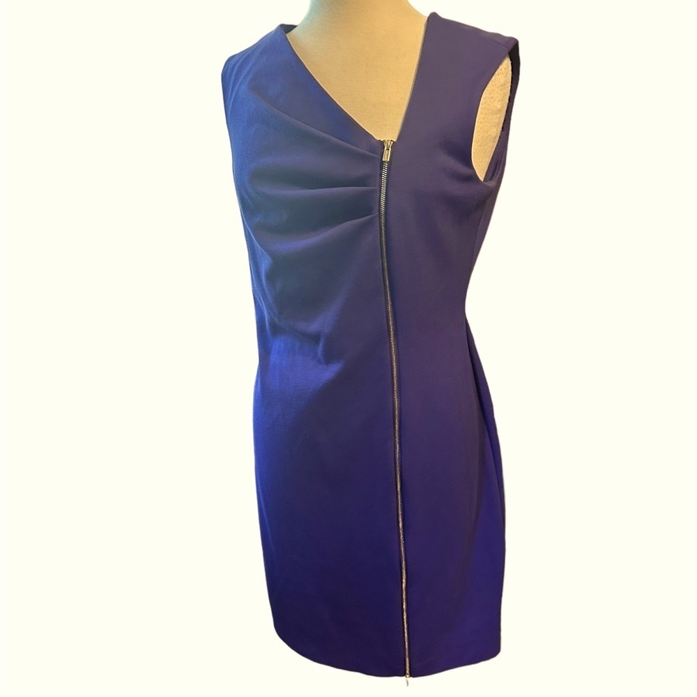 Purple Calvin Klein Dress Size 12 Zipper asymmetrical business casual formal